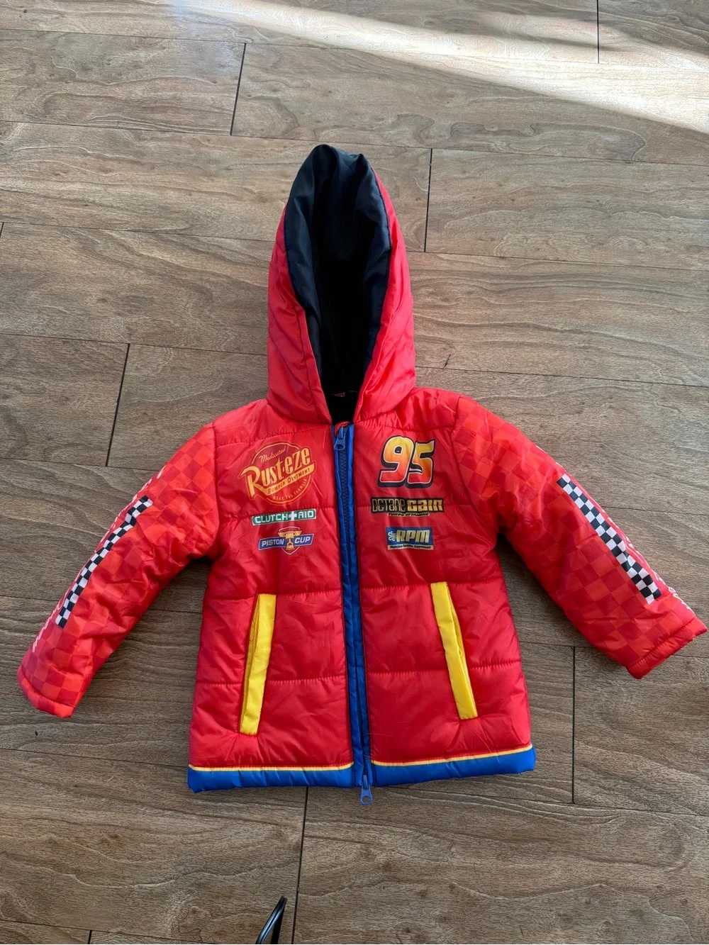 Disney Cars Lightning McQueen Red Hooded Kids Jacket - 95 Graphic